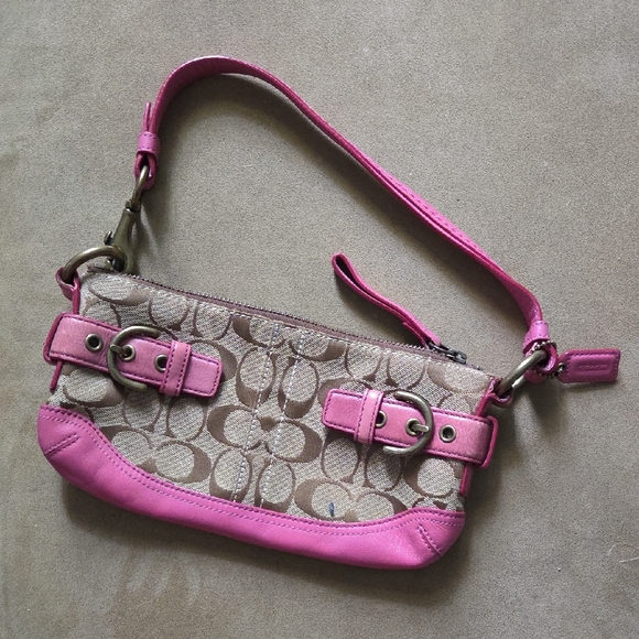 Coach Pink Monogram Baguette Bag - Picture 1 of 10